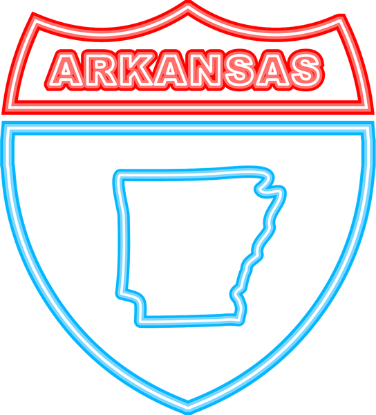 Arkansas state map neon