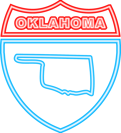 Oklahoma state map outline neon